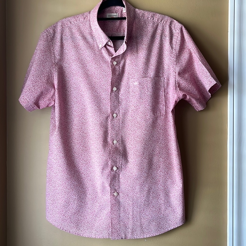 Dockers Red Button Down Shirt, L